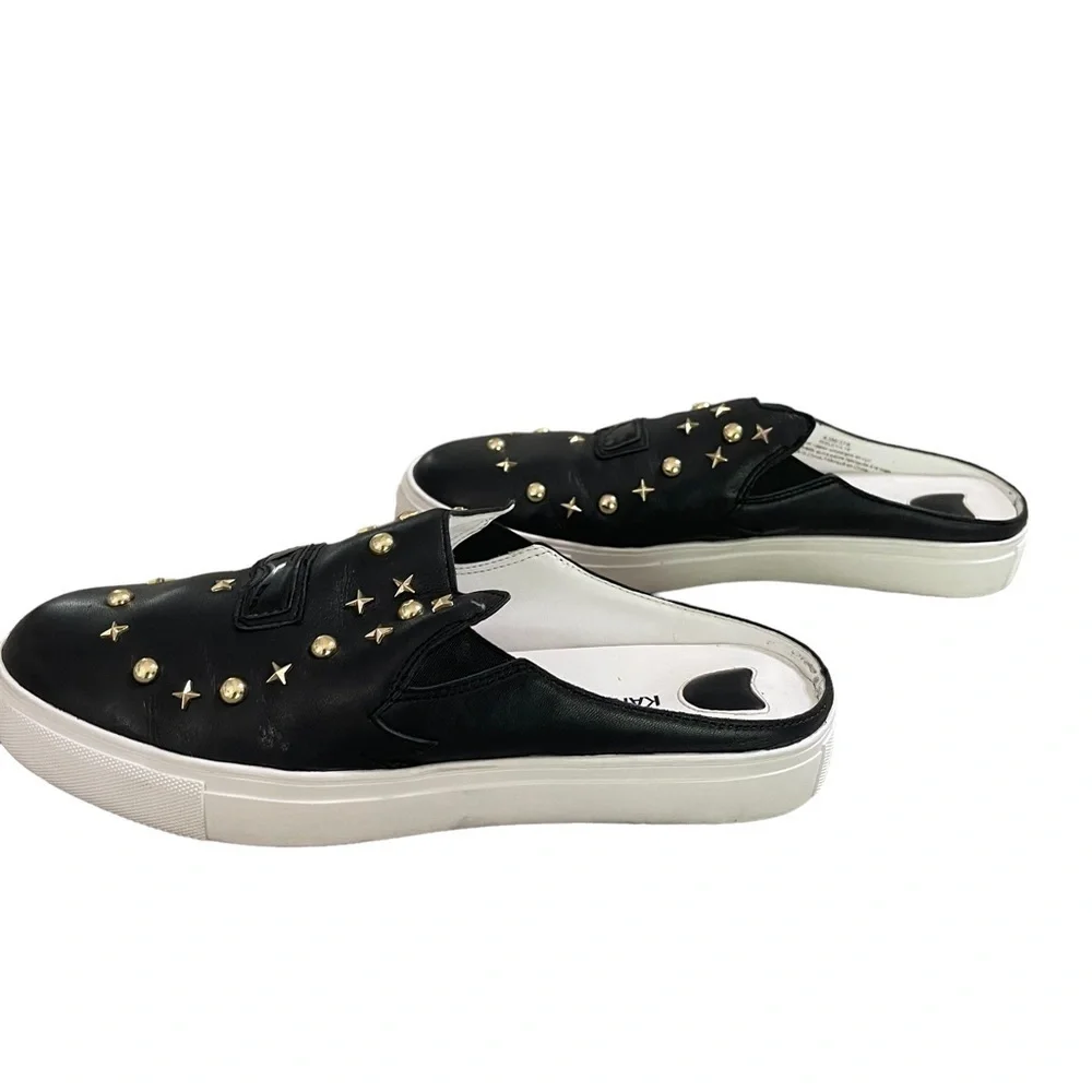 Karl Lagerfeld Paris "Eisley" Slip On Mule Sneakers in Black and Gold Size 6.5 - Picture 6 of 9